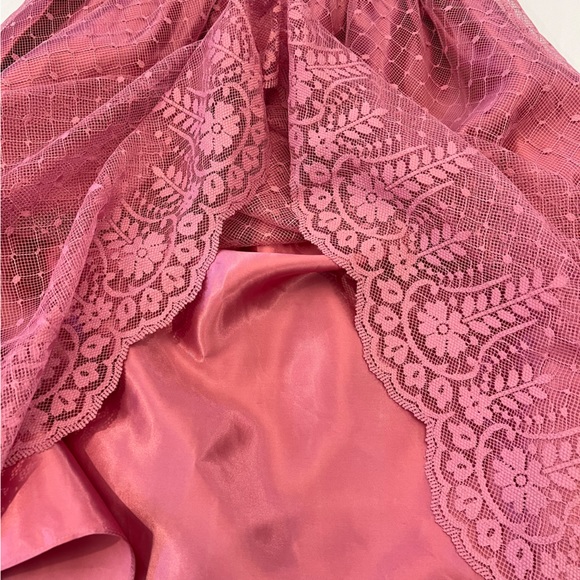 Vintage JCPenney 80’s “Pretty in Pink” Lace Overlay Prom Union Made Dress SMALL - Picture 8 of 15